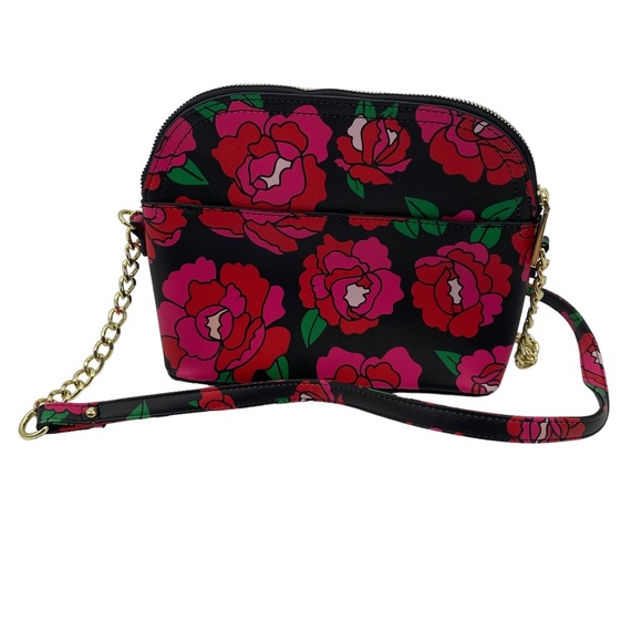 Betsey Johnson Rose Floral Gold Chain Small Purse - Picture 3 of 13